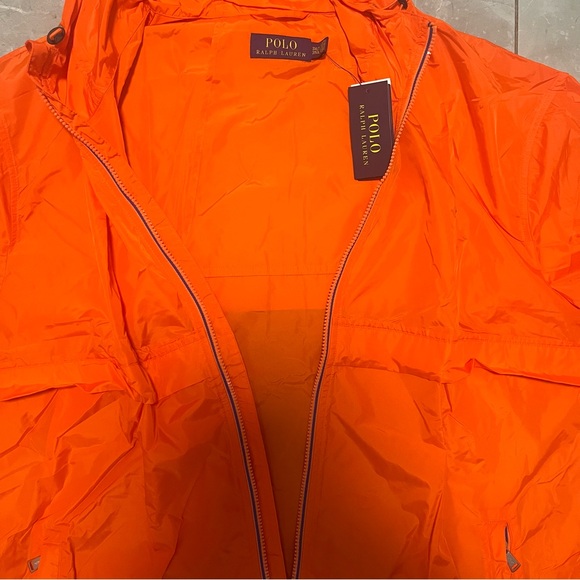 Polo Ralph Lauren Mens Orange Lightweight Hooded Windbreaker Jacket- 3XLT- NWT - Picture 11 of 12